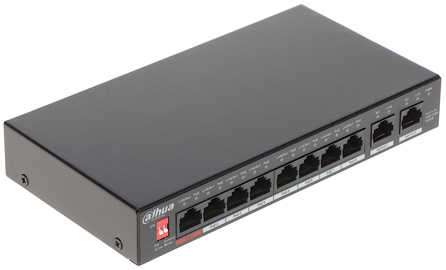 PFS3010 8GT 96 V2 8-Port PoE Gigabit Switch with 2x RJ45 Uplink - Ideal for Home Office, Small Business Network & IP Camera Setup