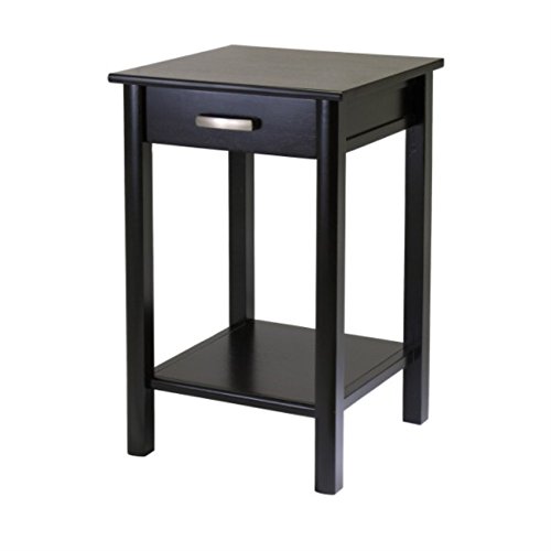 Ergode Wood Burke Home Office Printer Stand - Cottage Style Adjustable Shelf Desk Organizer with Ample Storage, Dark Coffee Finish (19.84