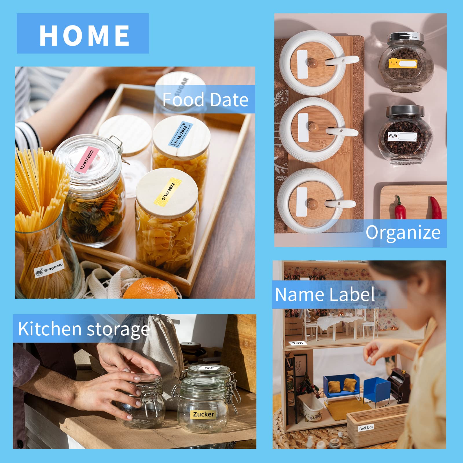 Phomemo D30 Bluetooth Label Maker - Wireless Mini Thermal Label Printer for Home & Office, Rechargeable Portable Labeling Machine Compatible with Smartphones & Tablets | Organize Storage, Pantry, Files & More