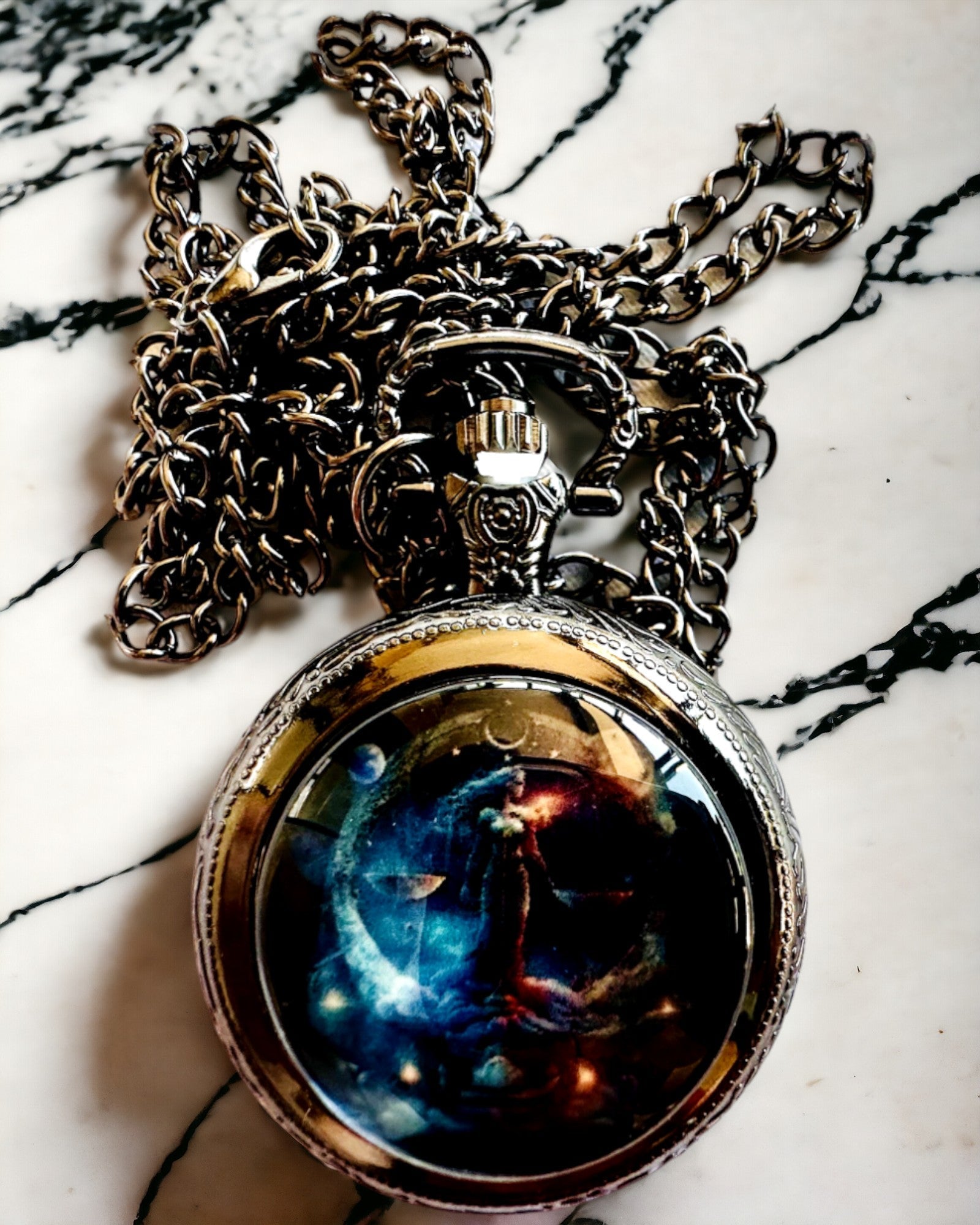 Personalized Engraved Pocket Watch - Vintage Galactic Timekeeper for Men & Women - Perfect Gift for Anniversaries, Weddings & Special Occasions