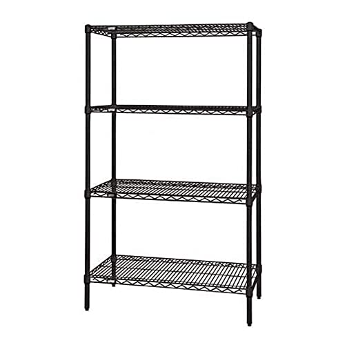 Quantum Storage Systems WR74-1860BK 4-Tier Wire Shelving Unit Starter Kit - 18