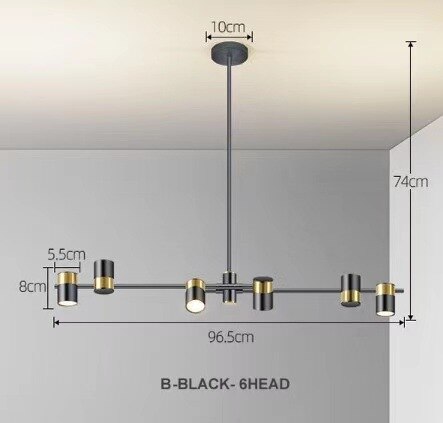 Lynx Design Rotatable Sputnik Chandelier - Modern Adjustable Ceiling Light Fixture for Dining Room, Living Room & Bedroom Decor