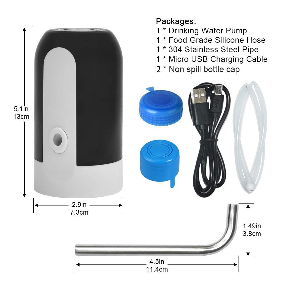 5 Gallon Water Dispenser with USB Pump - Reusable for Home & Office