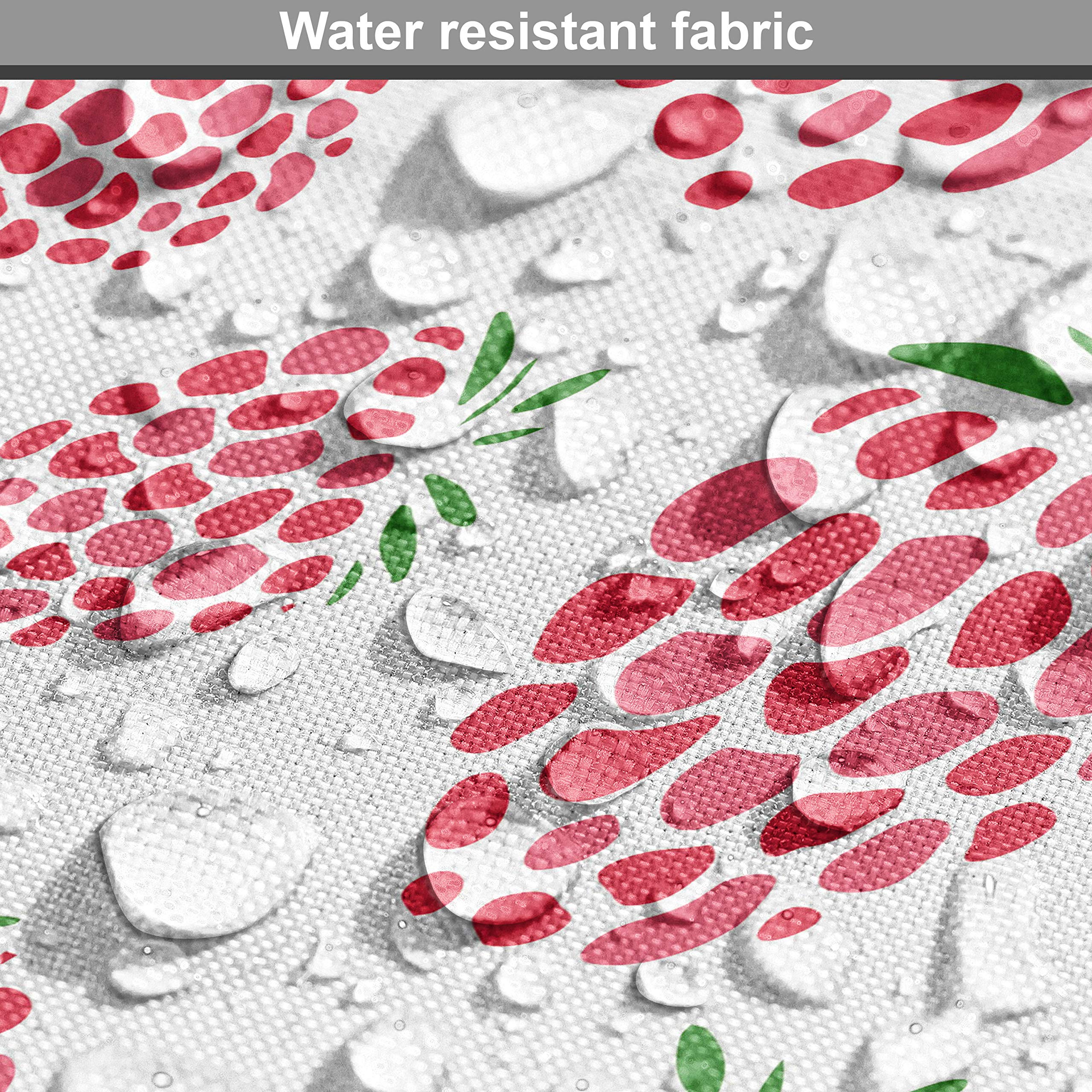 Ambesonne Summer Fruit Fabric by The Yard - Raspberry & Coral Fern Print Upholstery Fabric for Sofa, Curtains, Pillows | Home Decor & DIY Craft Projects