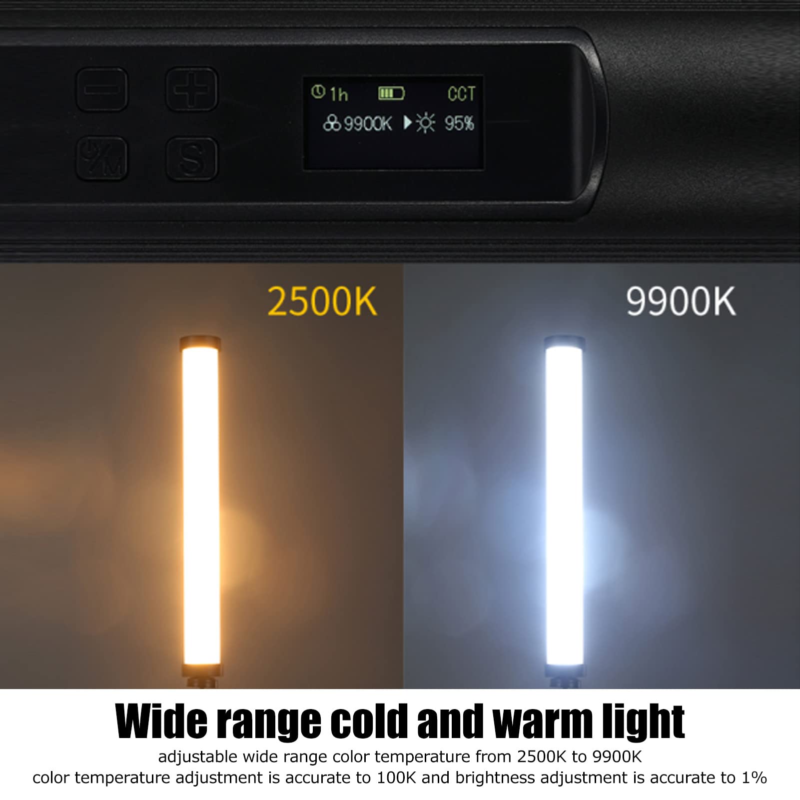 RGB LED Handheld Light Wand - 5200mAh Rechargeable Battery, Full Color Magnetic Photography Stick Light for YouTube Videos, TikTok Content Creation & Night Photography