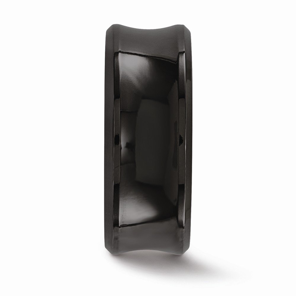 Solid Titanium Men's Black Concave 9mm Plain Classic Wedding Band Ring - Durable & Comfortable for Everyday Wear, Anniversary Gifts, and Special Occasions