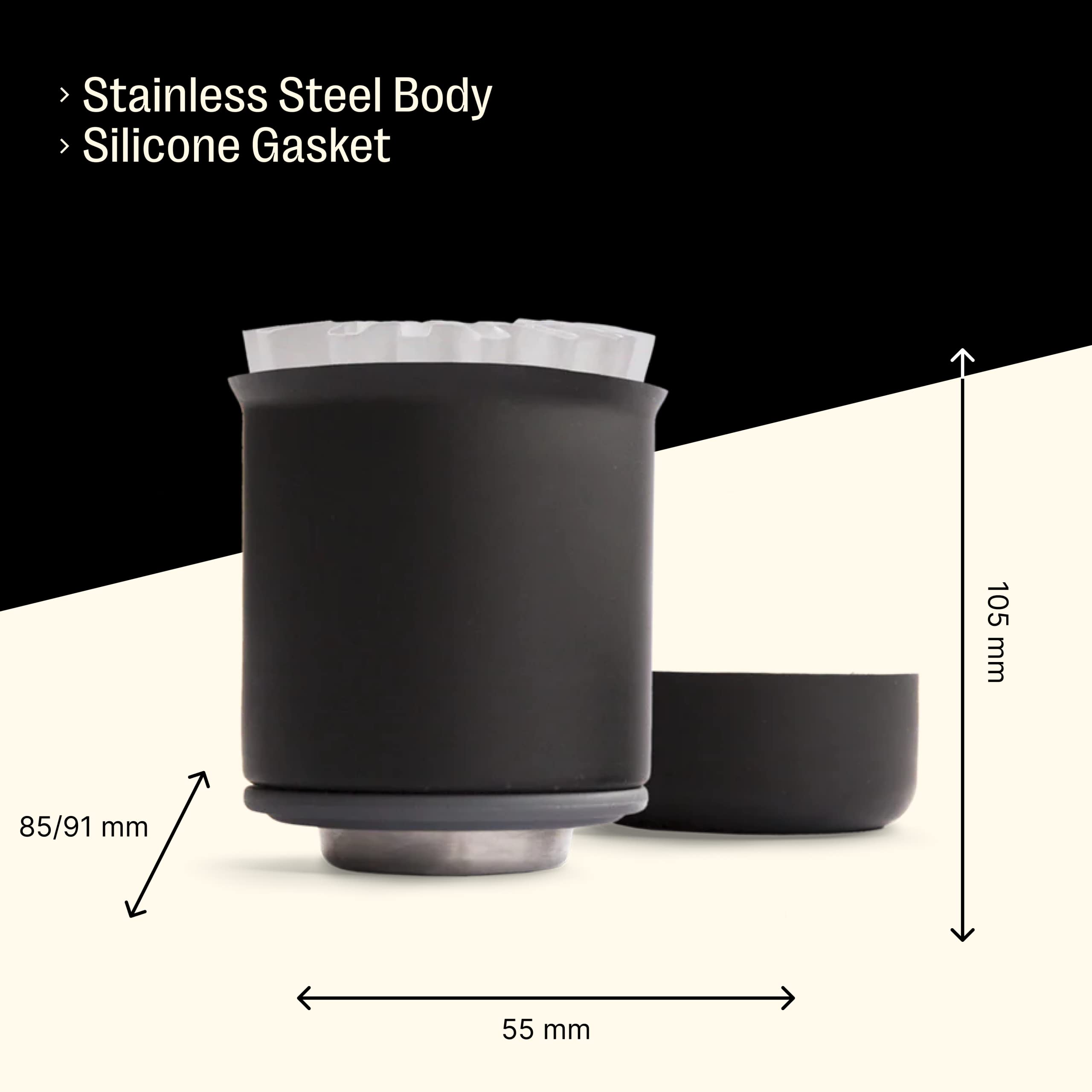 Fellow Stagg [XF] Stainless Steel Double Wall Vacuum Insulated Pour Over Coffee Maker - 20oz Non-Clogging Fast Drip Portable Coffee Dripper - Perfect for Home, Office & Travel Brewing