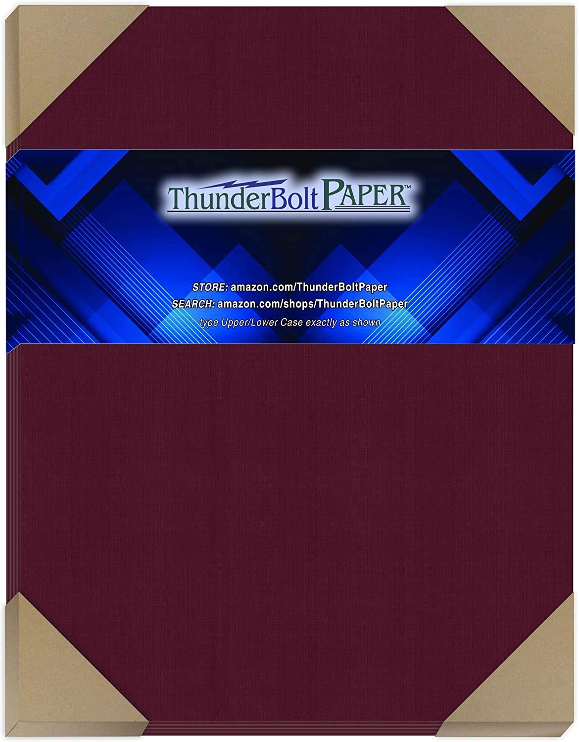 50 Dark Burgundy Linen Textured Cover Paper Sheets - 8.5