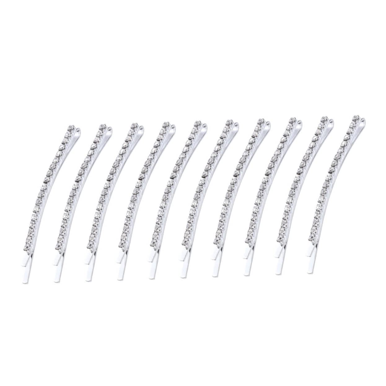 Minkissy Rhinestone Hairpins Set - Silver Bang Clips for Women | Elegant Bobby Pins & Hair Accessories for Weddings, Parties & Daily Styling
