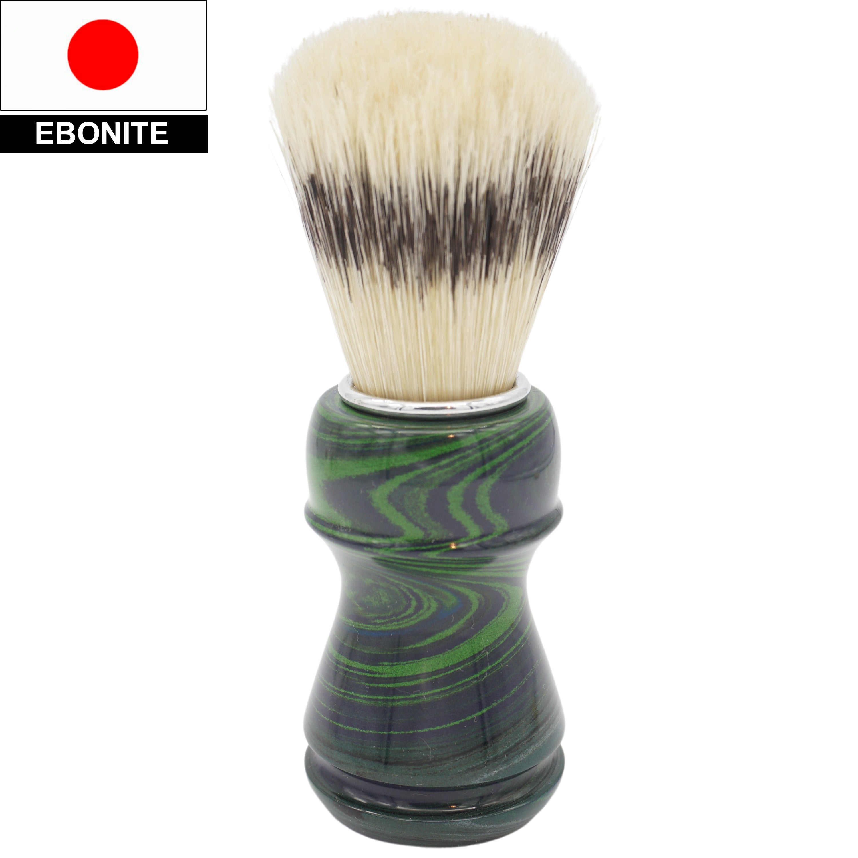 Premium 24mm Semogue Striped Boar Hair Shaving Brush with Handcrafted Ebonite Handle by AP Shave Co. - Perfect for Wet Shaving & Grooming Rituals