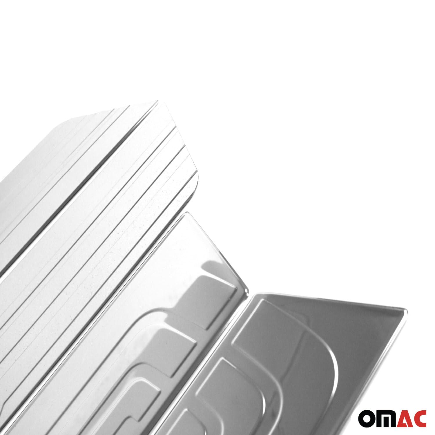 OMAC Stainless Steel Door Sill Scuff Plate Scratch Protector for Mercedes Sprinter W907 W910 (2019-2025) - Glossy Black Finish - Interior Car Accessories for Vehicle Protection & Style Enhancement