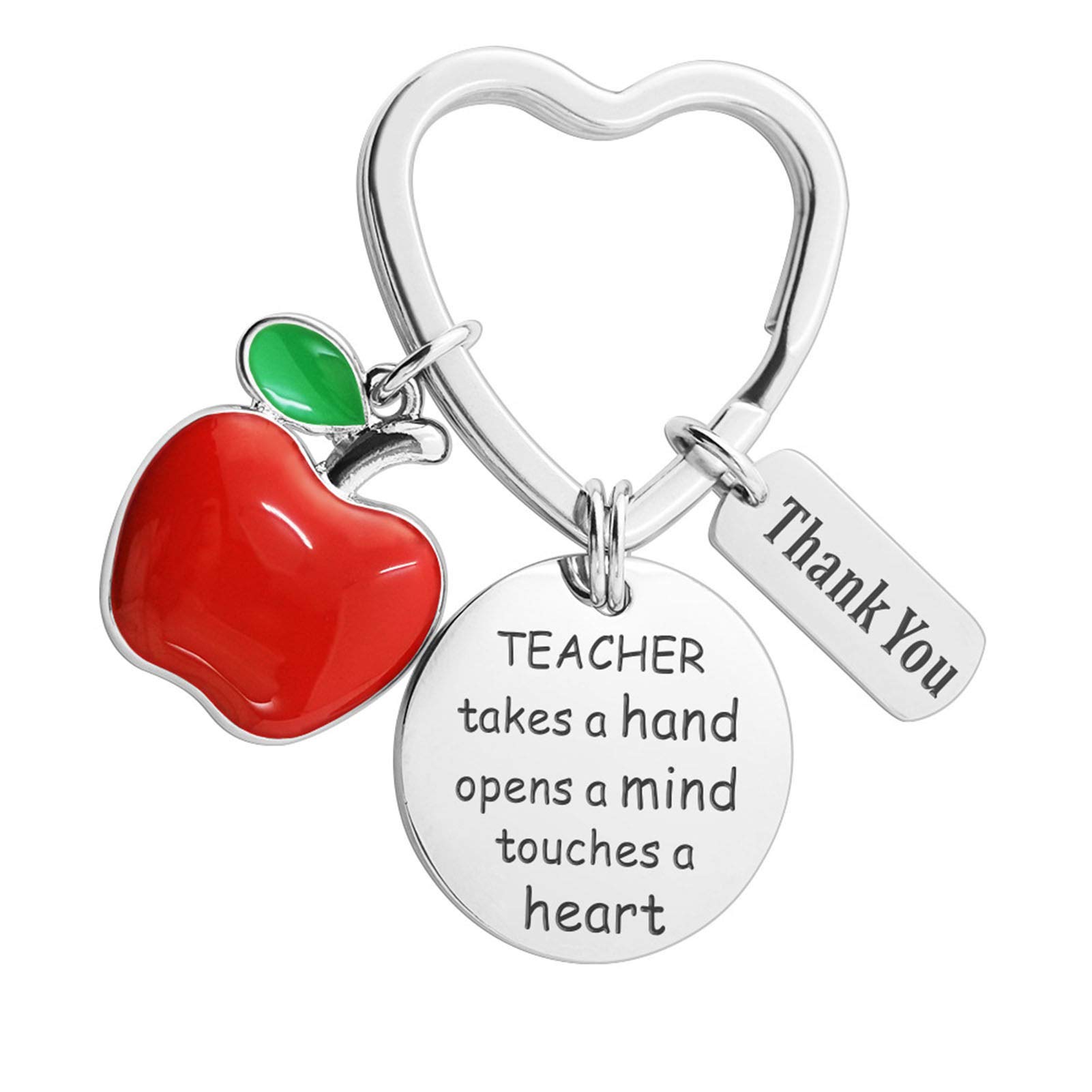 Unique Apple Pendant Keychain - Teacher Appreciation Gift, Thank You Letter Key Ring Holder for Women & Men - Perfect for Car Keys, Backpacks & Gifts