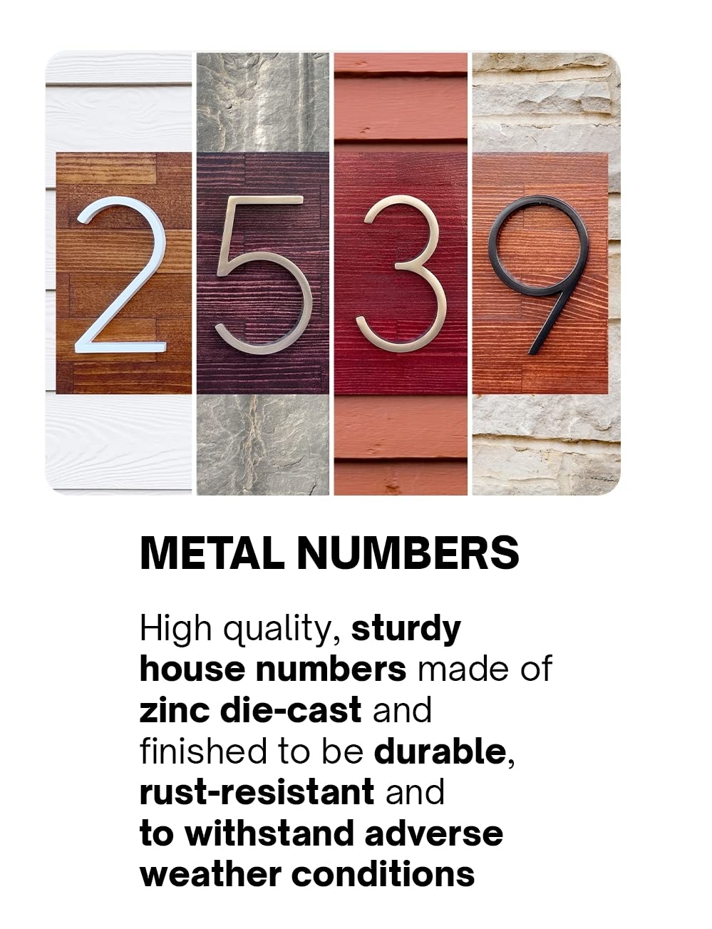 House Number Sign - Rustic Wood Plaque with Custom Address Numbers for Outdoor Decor | Durable Street Number Sign for Front Door, Porch, Garden & Mailbox