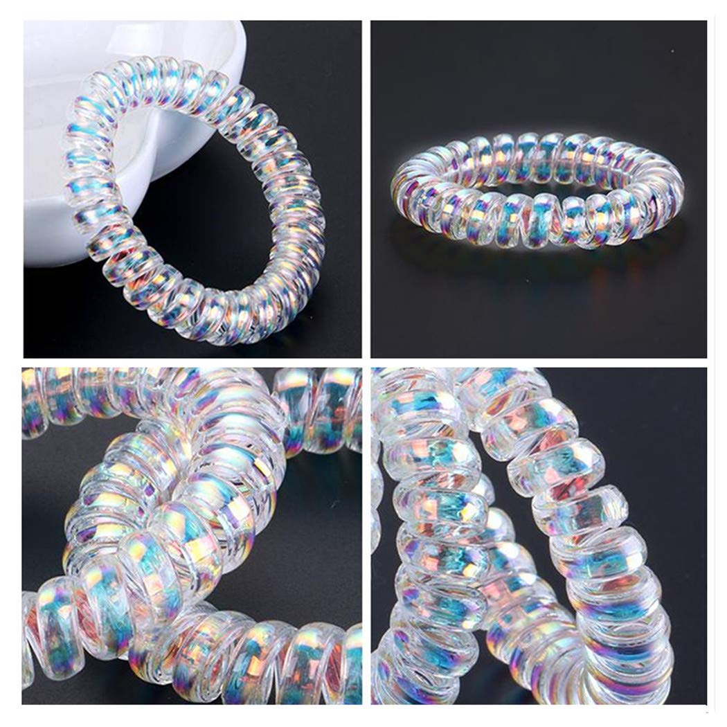 Flexible Spiral Wristband Bracelet with Keychain - Durable Spring Coil Wrist Band & Key Ring Holder for Keys, ID Cards, and Small Essentials - Perfect for Gym, Work, Travel, and Outdoor Activities