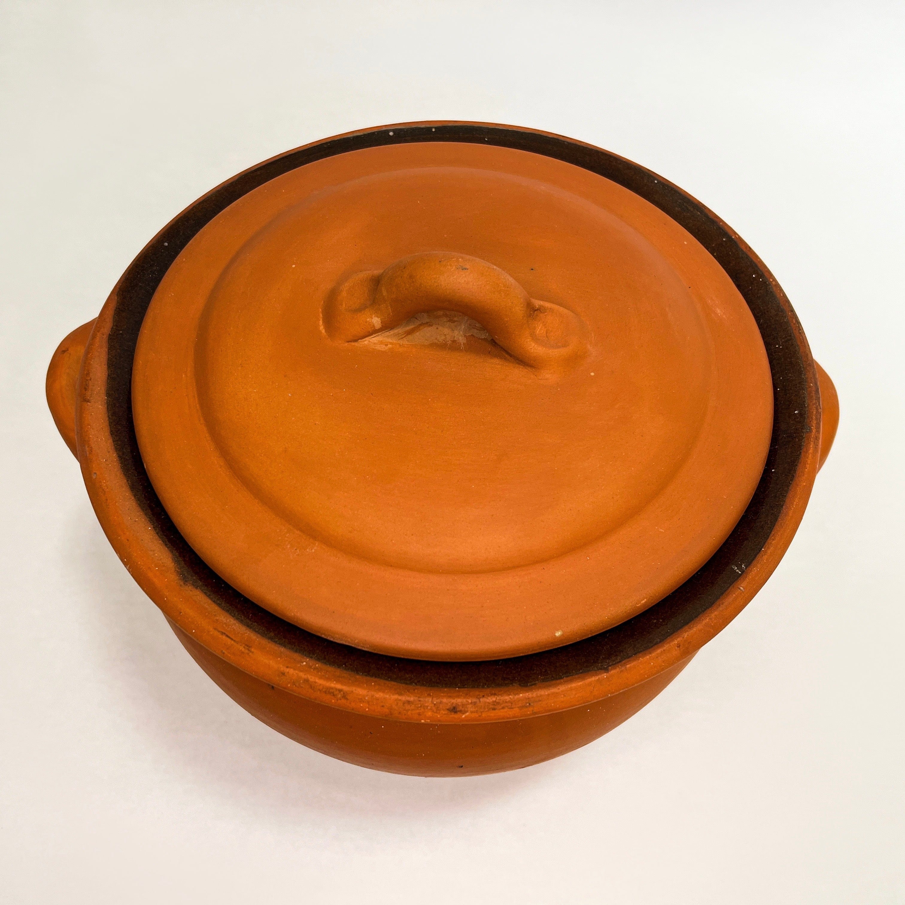 Egyptian Terra Cotta Bean Pot 4.5 Quart - Traditional Clay Cooking Pot for Beans, Stews & Slow Cooking - Perfect for Authentic Mediterranean & Middle Eastern Recipes