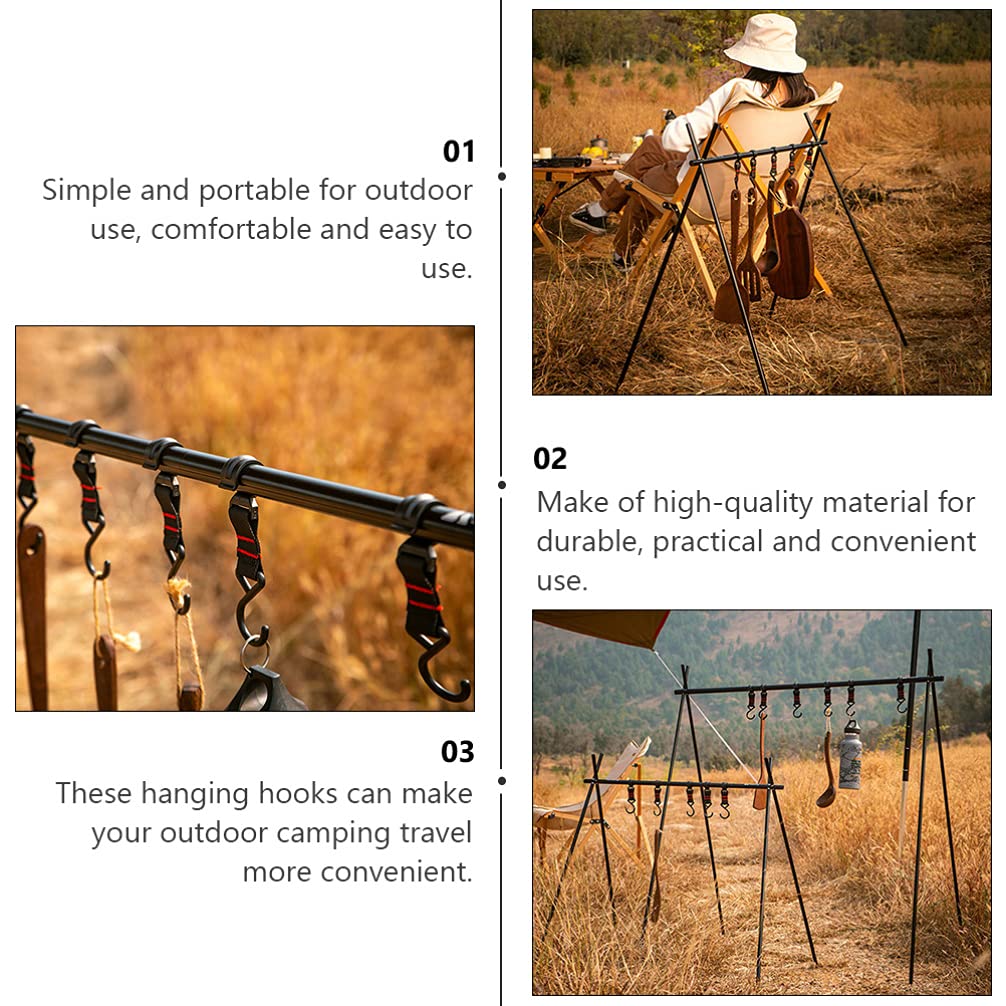 BESPORTBLE 10pcs Heavy Duty Camping Hooks - Outdoor Gear Storage Hangers for Tents, Backpacks, and Equipment - Perfect for Camping, Hiking, and RV Travel Accessories