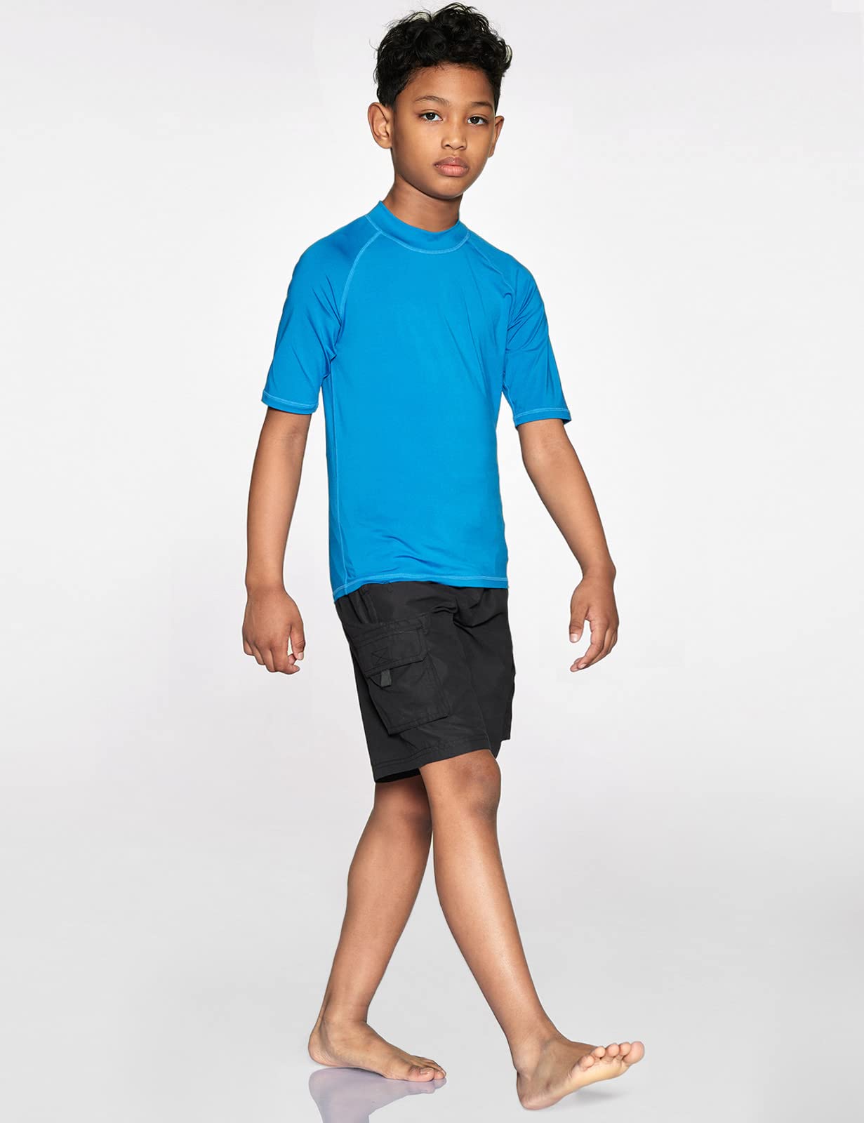 TSLA UPF 50+ Kids Sun Protection Rash Guard - Short Sleeve UV Swim Shirt for Boys & Girls - SPF Surf & Water Shirt for Swimming, Beach, Pool, and Outdoor Activities