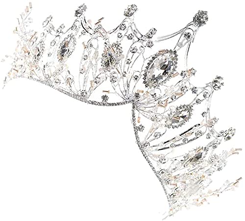 Silver Wedding Tiaras and Crowns for Women - Elegant Princess Birthday Headbands for Bridal Party, Prom, Halloween Costume (15x15cm) | Perfect for Weddings, Birthday Celebrations, Cosplay & Special Events
