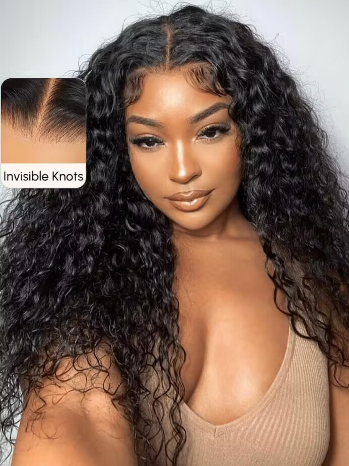 UNICE Bye Bye Knots Glueless Wig - Pre Plucked Water Wave 7x5 Lace Front Human Hair Wig (150% Density, 24 Inch) - Wet & Wavy No Glue Lace Wig for Easy Wear & Natural Look | Perfect for Daily Use, Parties & Special Occasions