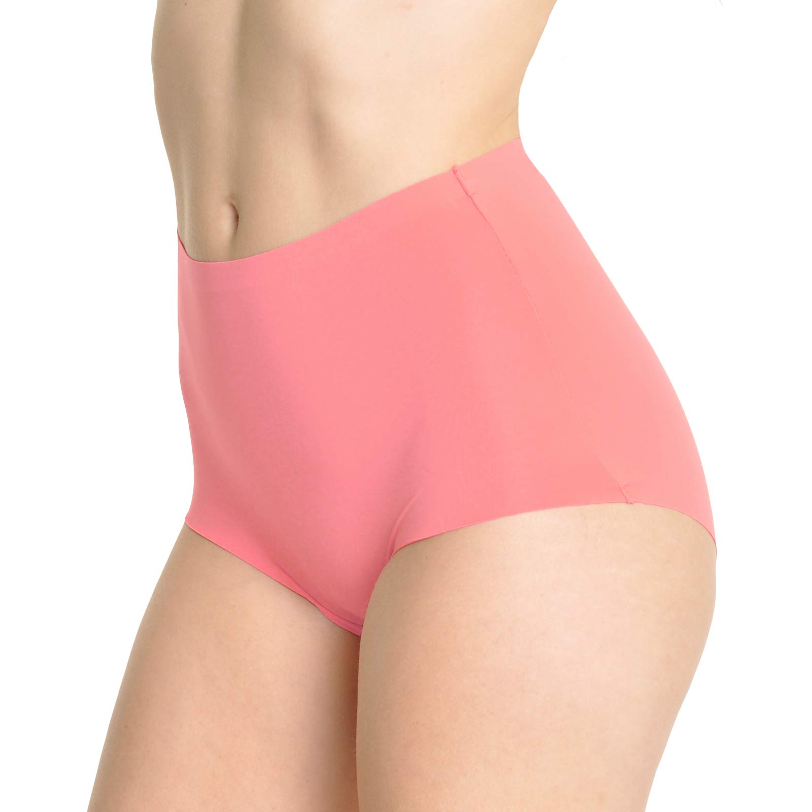 Angelina Women's Seamless Nylon Laser Cut Invisible Panties (6-Pack) - Ultra Comfortable No Show Underwear for Everyday Wear, Yoga & Workout