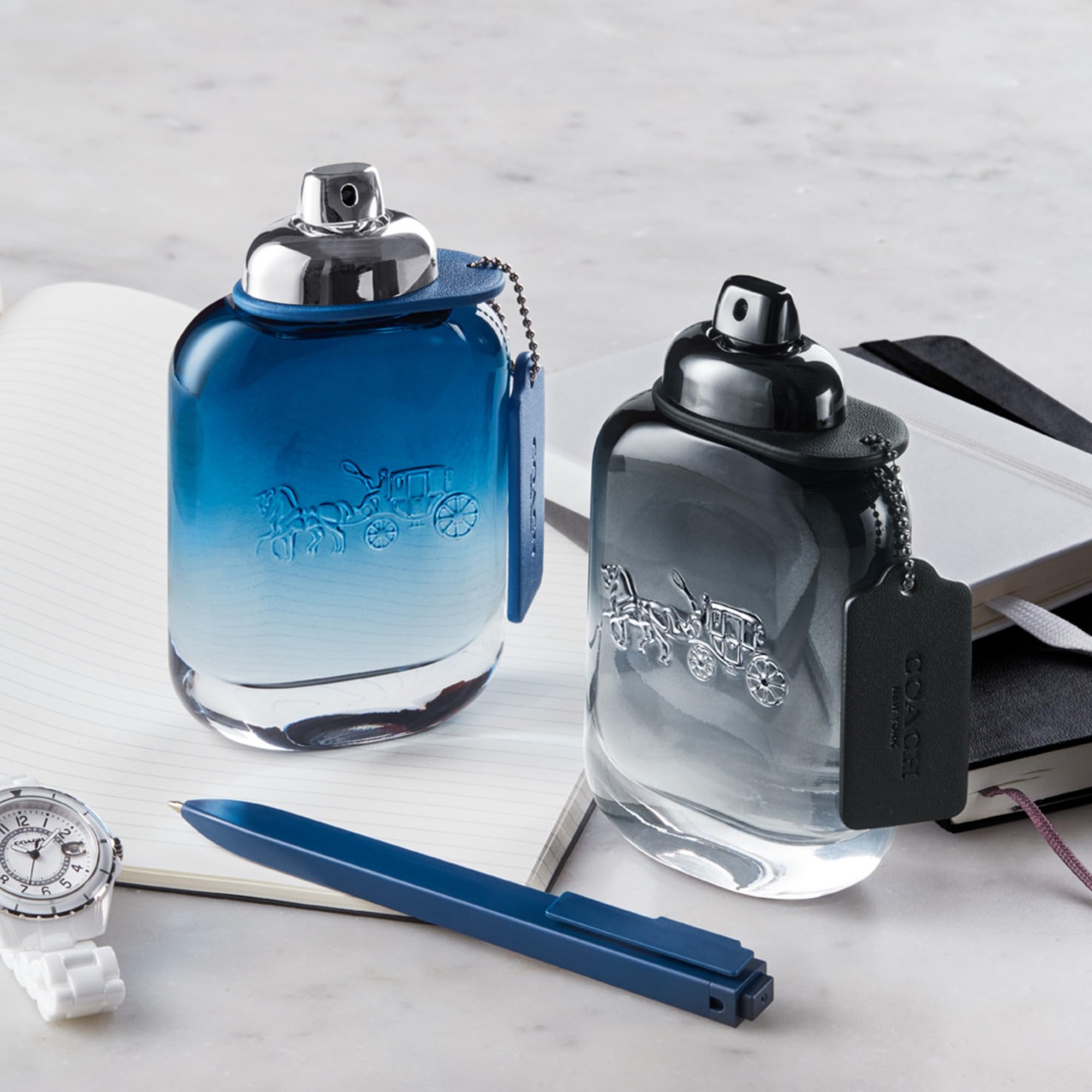 Coach Blue Eau de Toilette for Men - Long Lasting Cologne with Lime Oil, Black Pepper & Amber Notes - Fougere Aquatic Fragrance - Perfect for Date Night & Office Wear