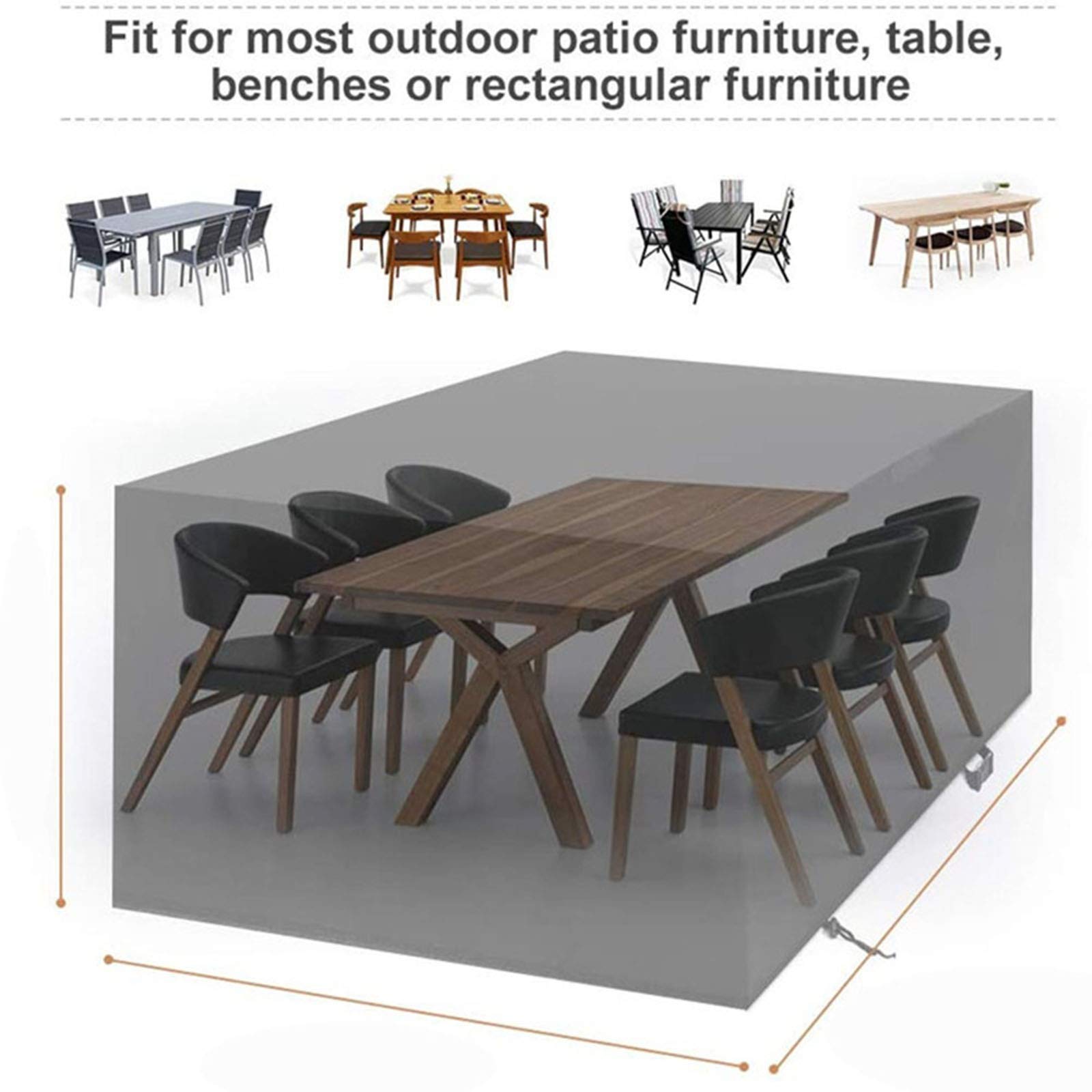 Waterproof Square Garden Furniture Covers Set - Heavy Duty 420D Oxford Fabric, Fade-Resistant Outdoor Patio Furniture Covers for Chairs, Tables & Seating - Perfect for Backyard, Deck & Poolside Protection