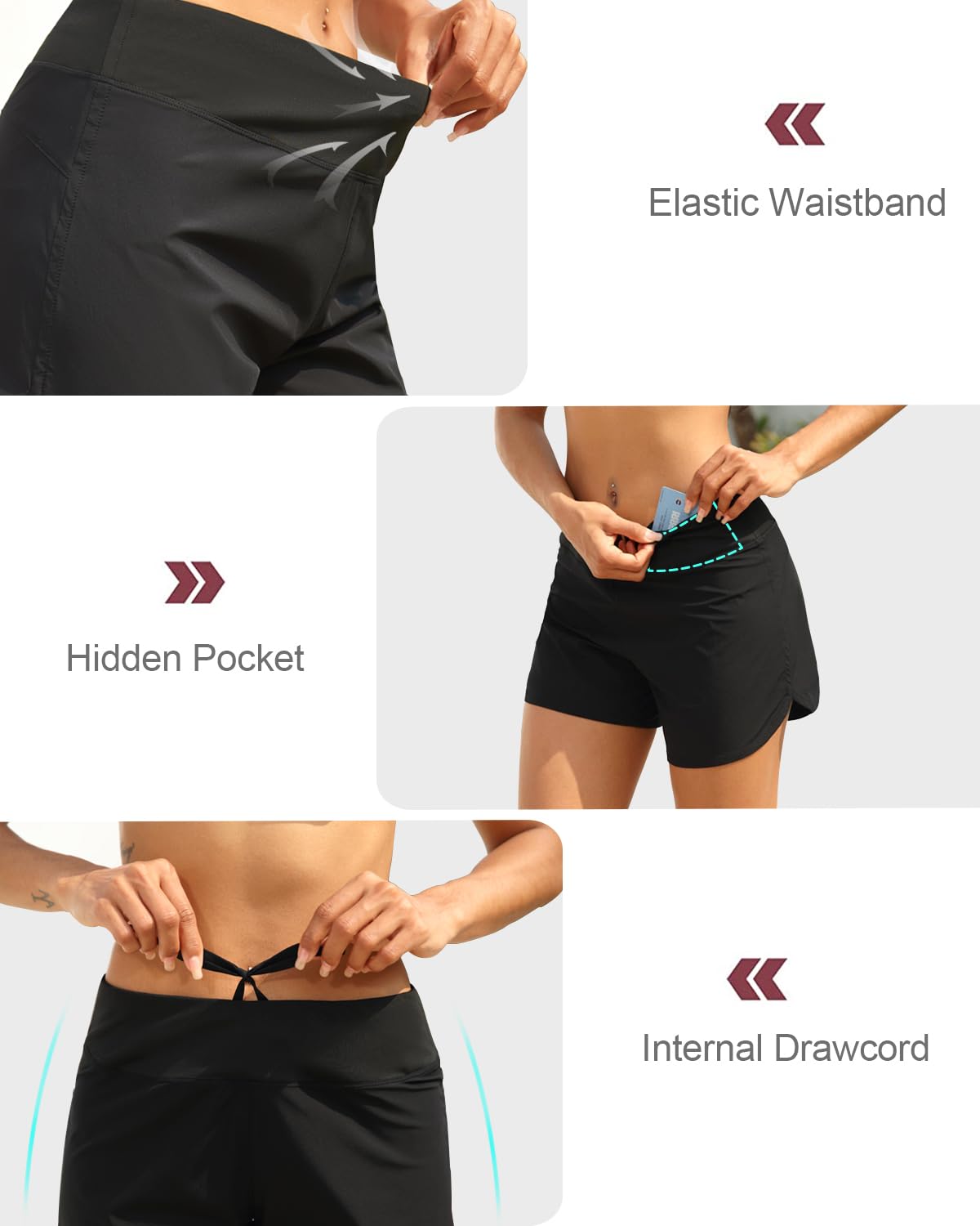 Holipick Women's 5 Inch Running Shorts with Mesh Liner - Quick Dry Lightweight Athletic Workout Shorts with Hidden Pocket - Perfect for Jogging, Gym, Yoga & Outdoor Activities