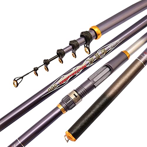 Premium Carbon Fiber Telescopic Fishing Rod - Lightweight, Portable & Super Strong for Spinning, Travel, Sea & Rock Fishing - Smooth Performance & Easy to Use - Perfect for Outdoor Adventures, Camping & Boat Trips