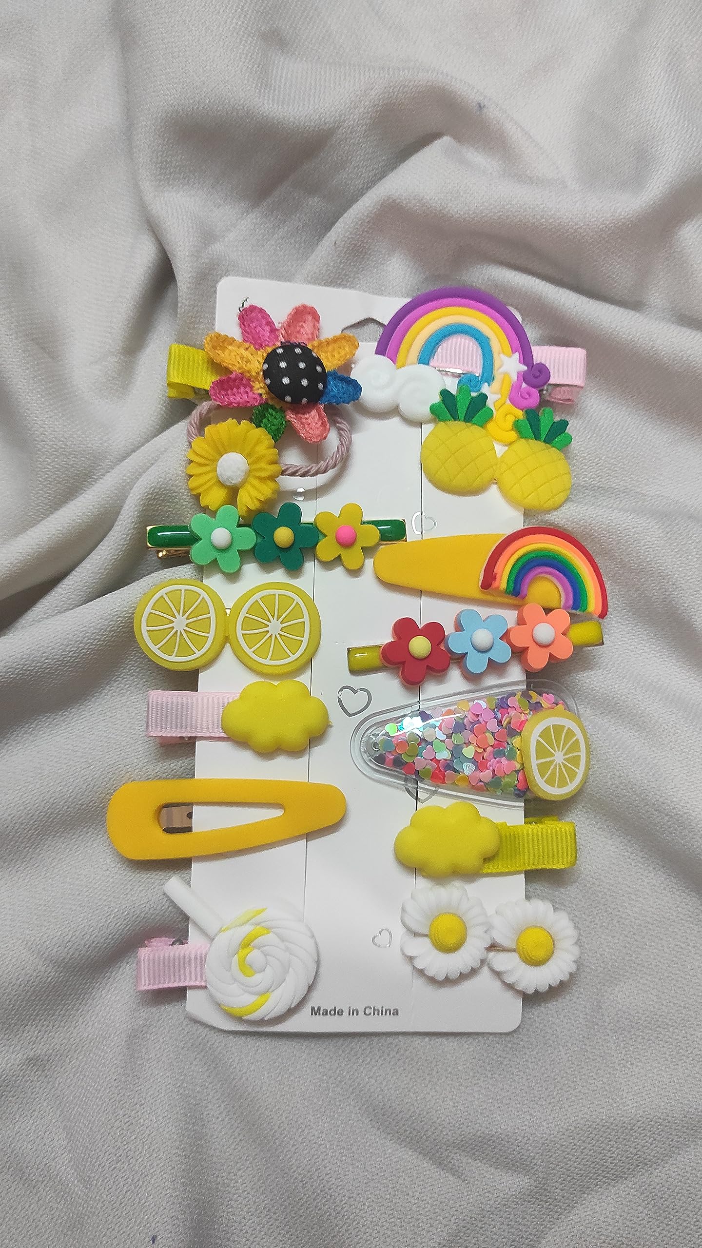 14-Piece Multi Unicorn Hair Clips Set for Girls & Toddlers - Cute Baby Barrettes Hair Accessories (Yellow) - Perfect for Parties, School & Daily Styling