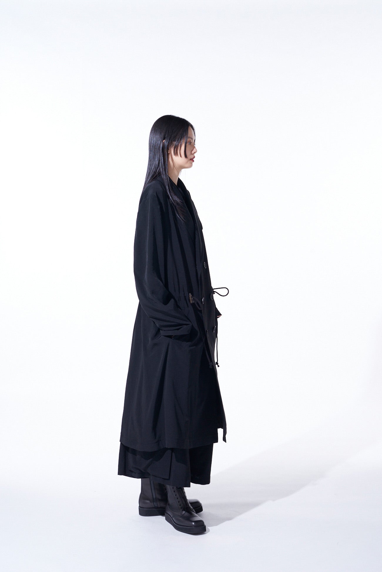 Elegant Crepe de Chine Shawl Collar Double Breasted Coat for Women - Perfect for Office Wear, Evening Events & Fall Outerwear