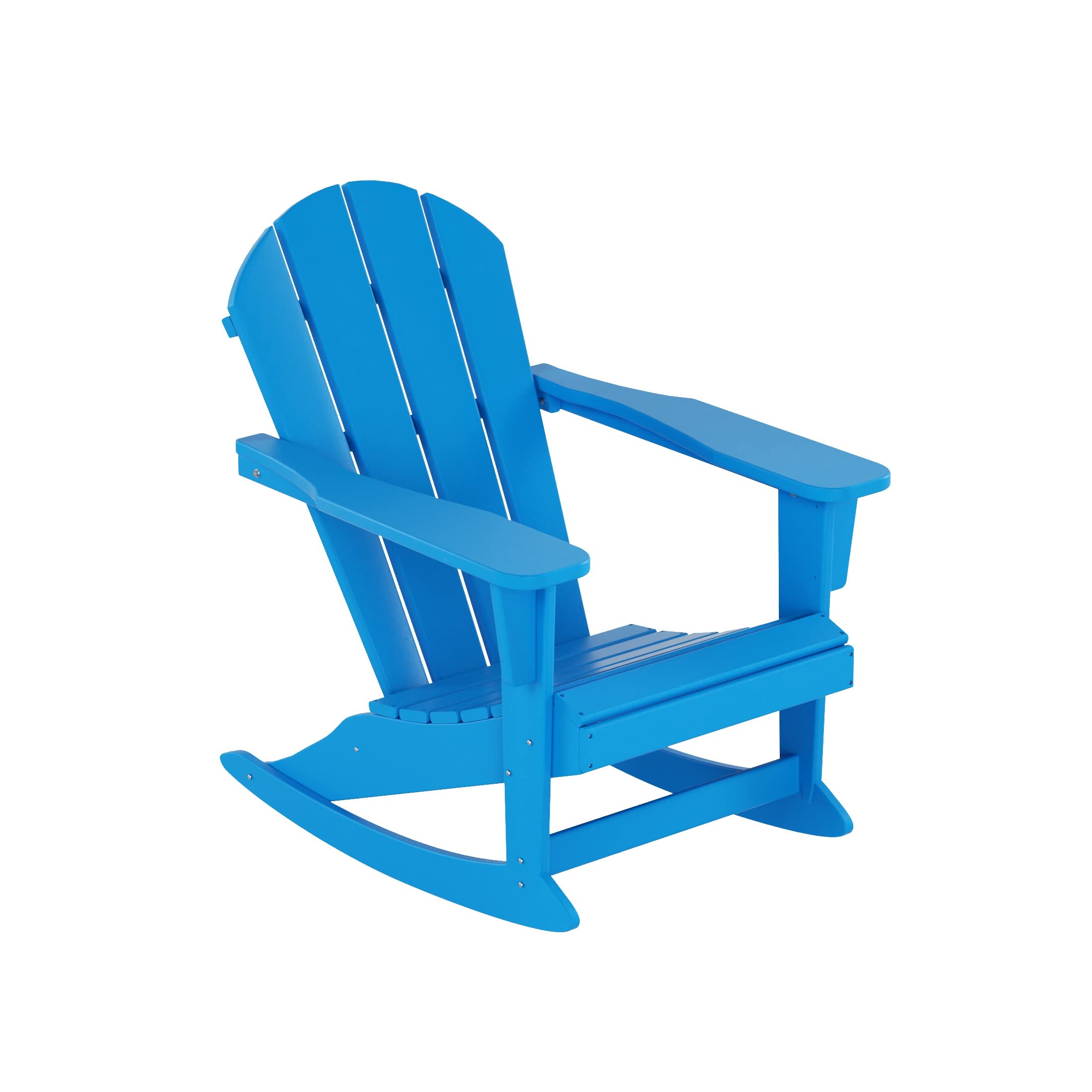 WO Home Furniture Classic Outdoor HDPE UV-Resistant Patio Rocking Chair in Pacific Blue - Perfect for Porch, Garden, and Backyard Relaxation