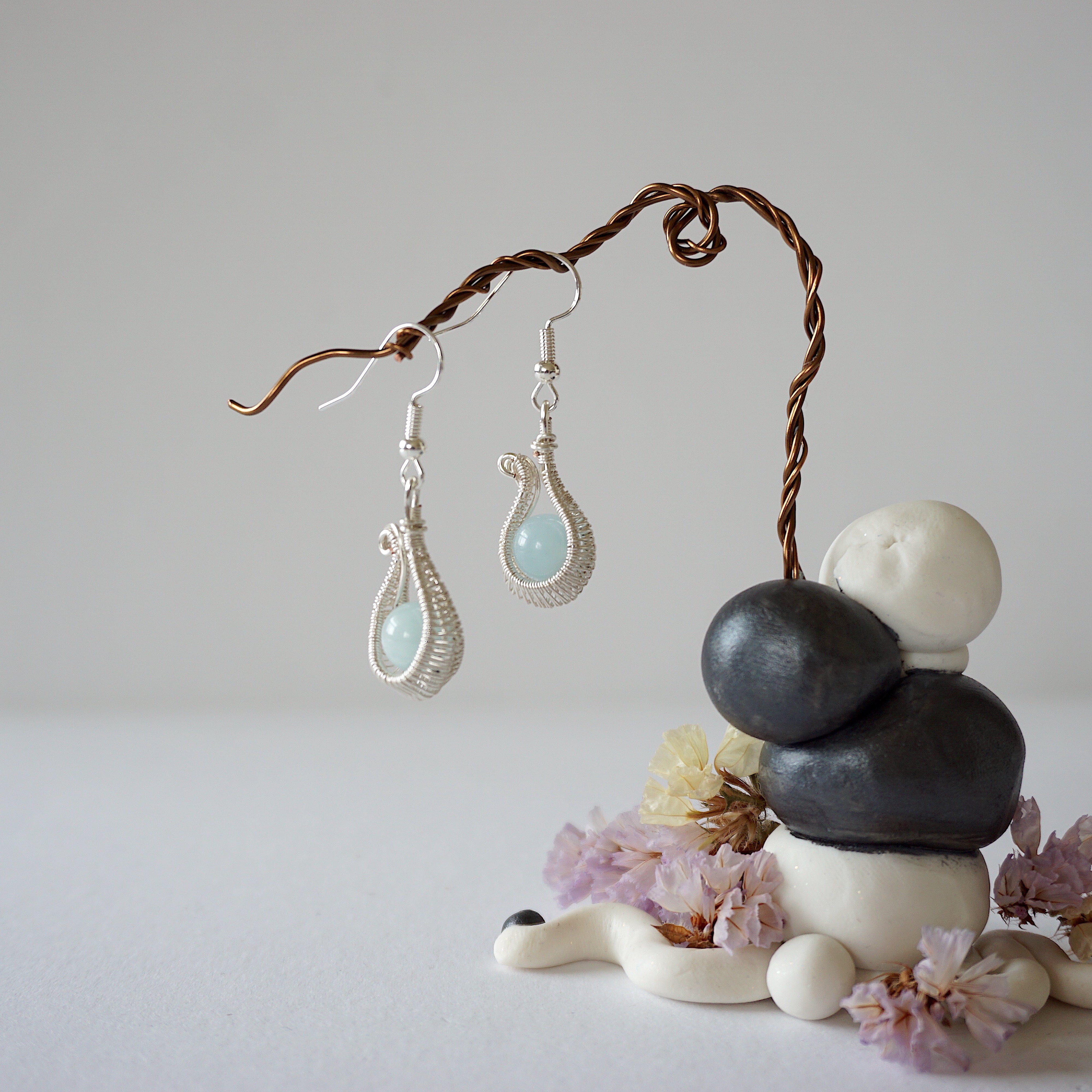 Aquamarine Silver Plated Drop Earrings for Women - Elegant Dangle Jewelry for Party, Wedding & Evening Wear | Hypoallergenic & Lightweight