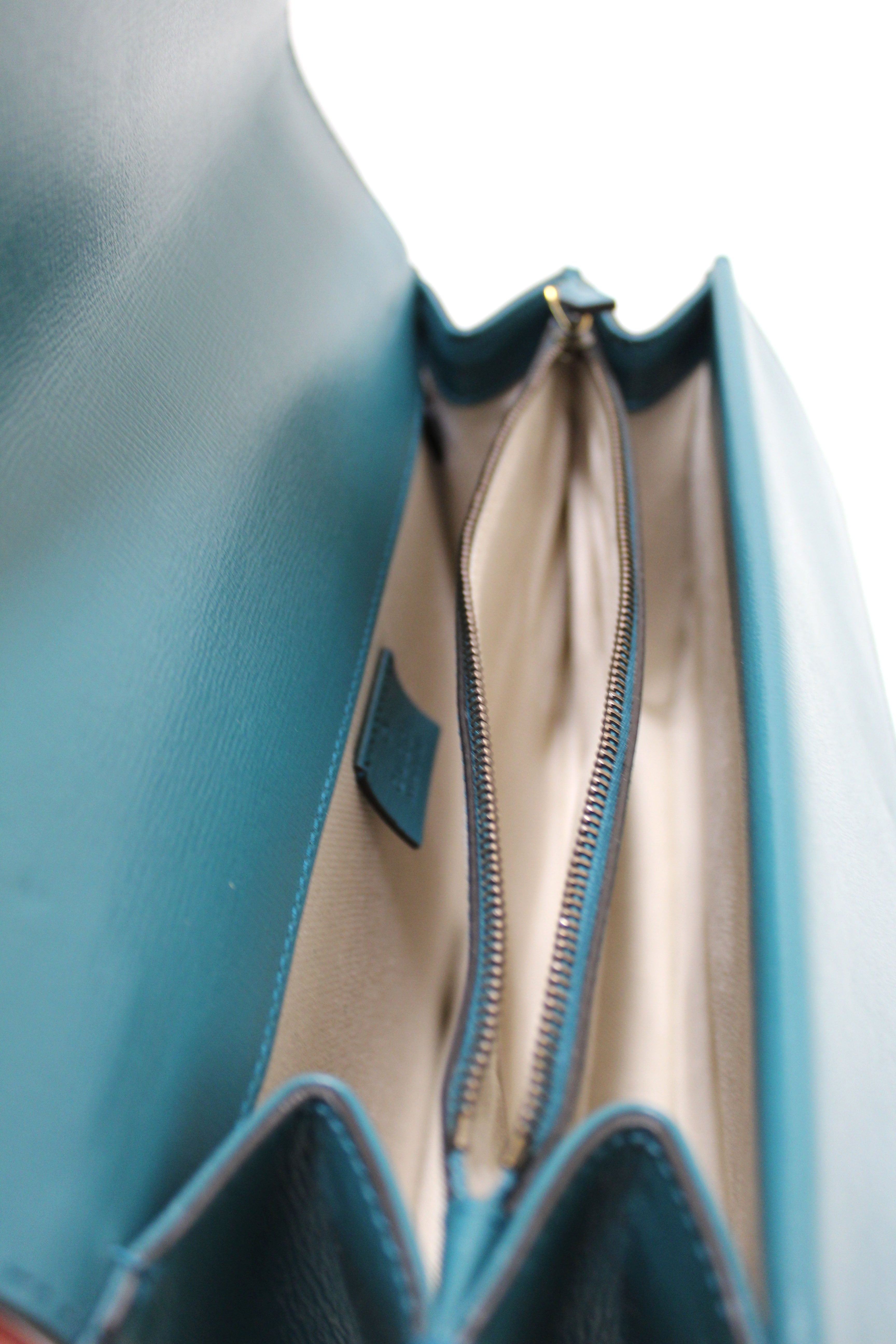 Authentic Gucci Dionysus Small Shoulder Bag in Blue Leather with Turquoise Accents - Perfect for Evening Events, Date Nights & Luxury Fashion Accessories