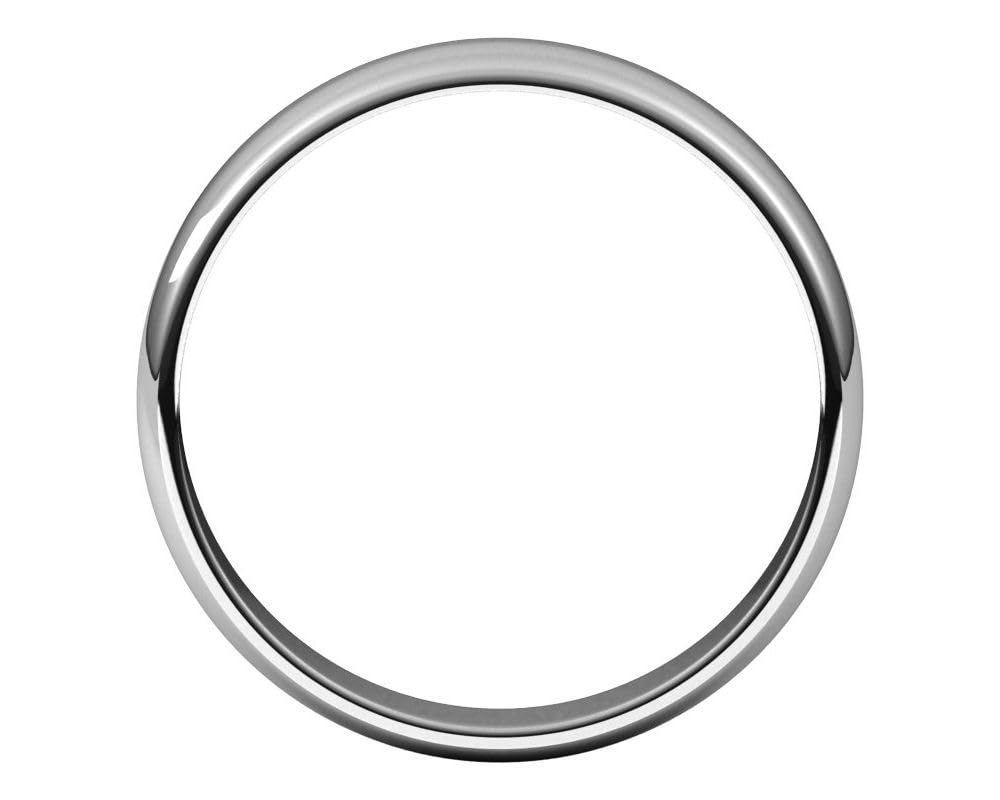 10K White Gold 4mm Half Round Wedding Band - Perfect for Bridal & Anniversary Gifts