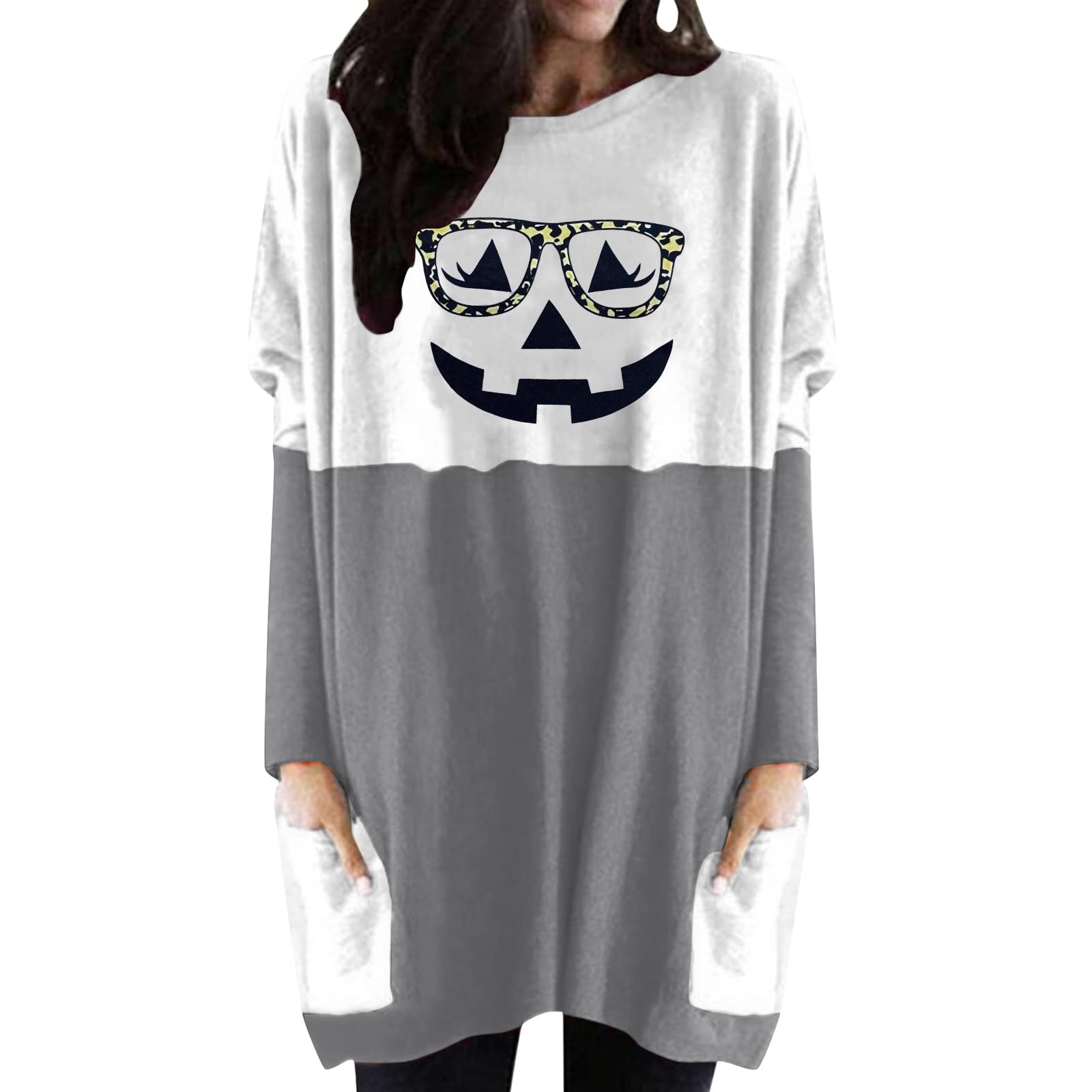 Women's Leopard Print Long Sleeve Crewneck T-Shirt | Color Block Casual Tee | Fall Fashion Top for Work, Date Night & Weekend Outfits