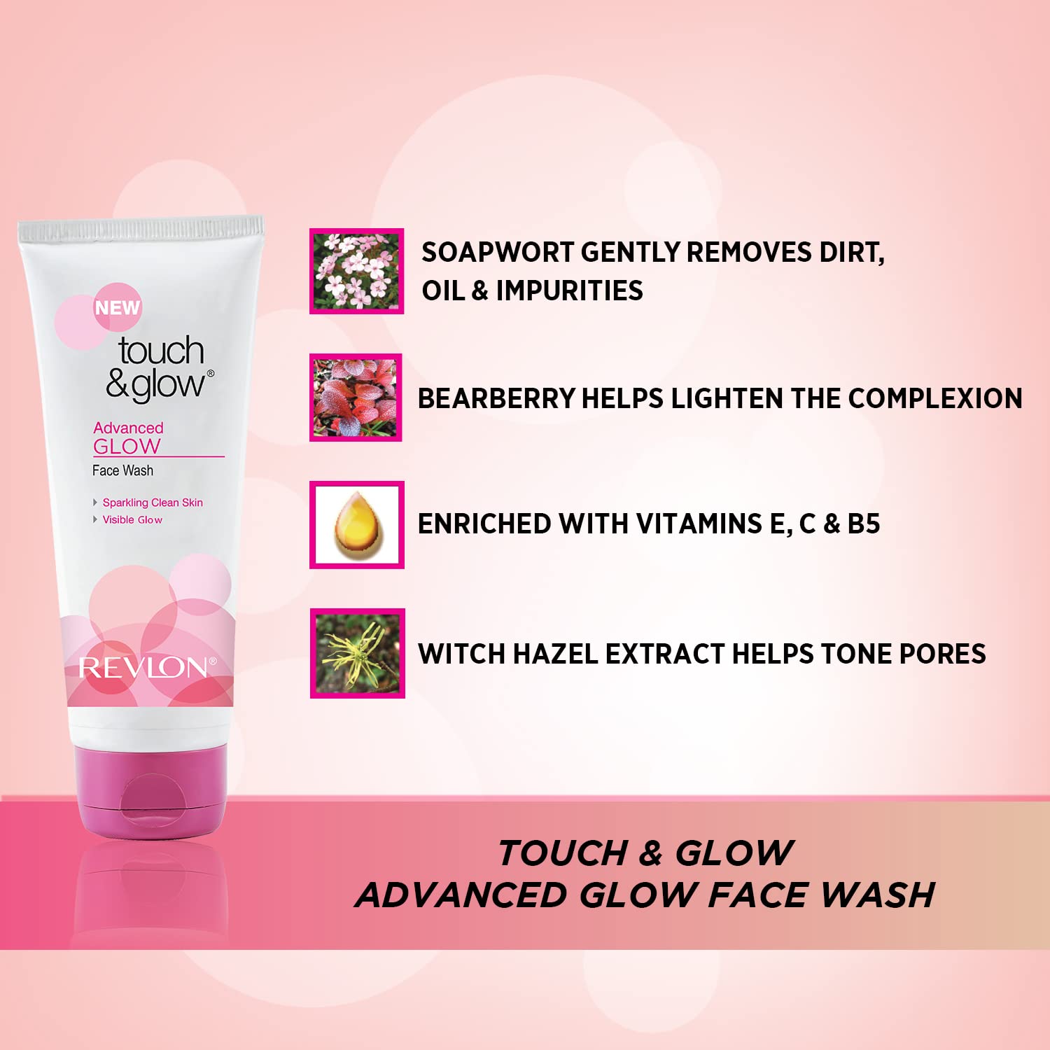 Revlon Touch & Glow Brightening Face Wash for Fair & Radiant Skin - 150g Combo Pack | Gentle Cleanser for Daily Skincare Routine, Morning & Night Use