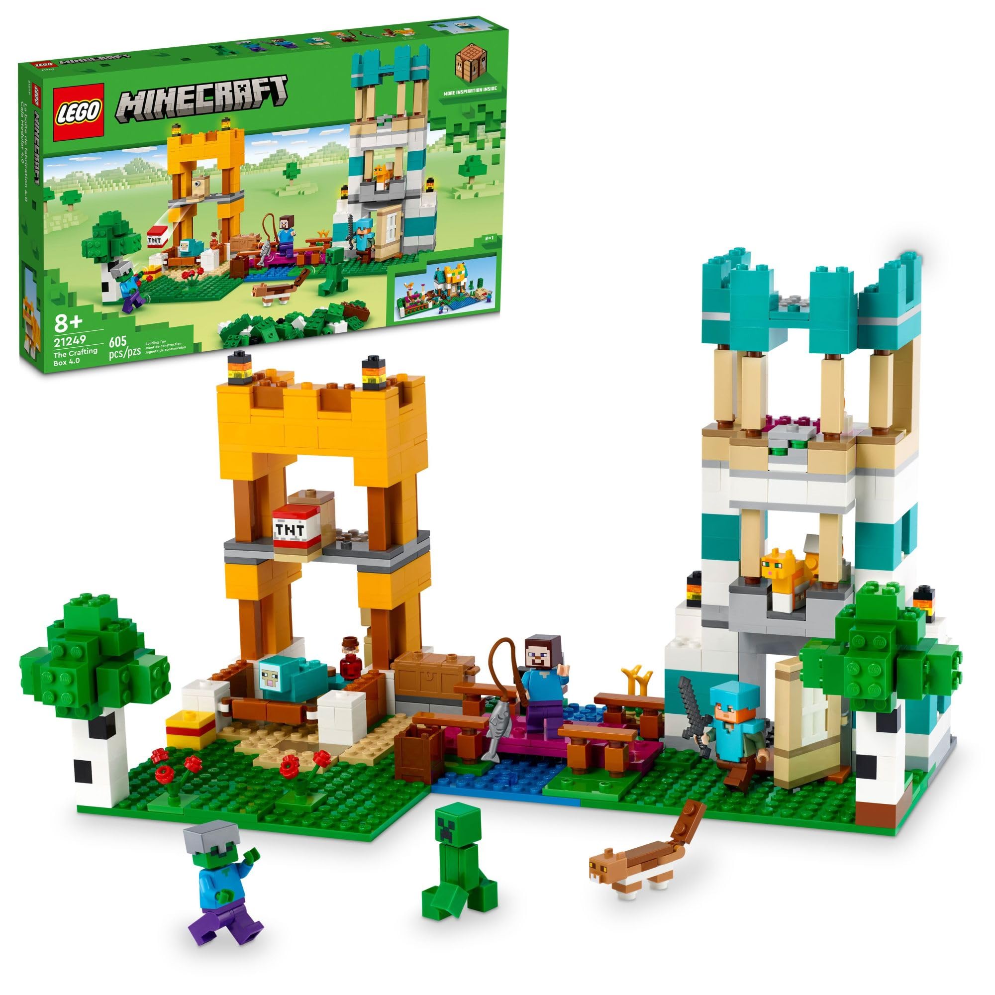 LEGO Minecraft The Crafting Box 4.0 21249 Building Blocks Toy Set with Mini Figures - Creative Construction Playset for Kids Ages 8+ | Perfect for Birthday Gifts & STEM Learning Activities