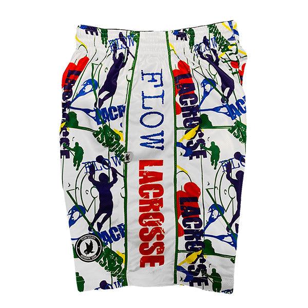 Boys' Red White & Blue Flow Lax Attack Shorts - Lightweight Lacrosse Training Shorts for Youth Sports & Outdoor Activities