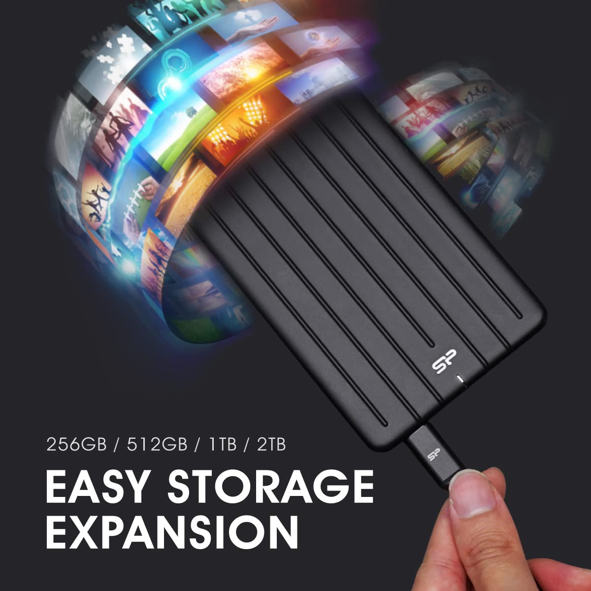 1TB Rugged Portable SSD USB 3.2 Gen 2 - for PC, Mac, Gaming Consoles