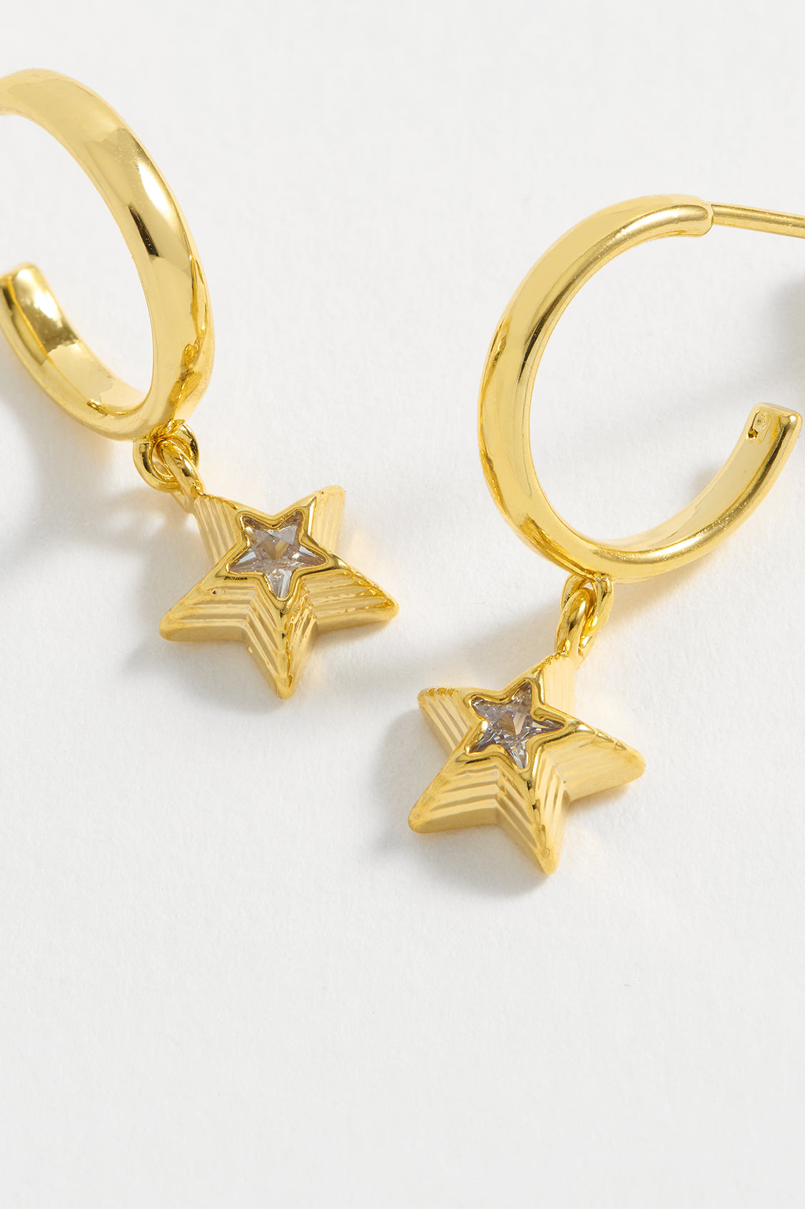 CZ Star Drop Hoops Earrings - Cubic Zirconia Dangle Earrings for Women, Elegant Party Jewelry Gift | Perfect for Weddings, Date Nights & Special Occasions