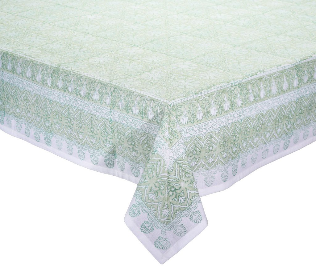 Elegant Mint Green Provence Tablecloth - Perfect for Spring Dining, Picnics & Farmhouse Decor