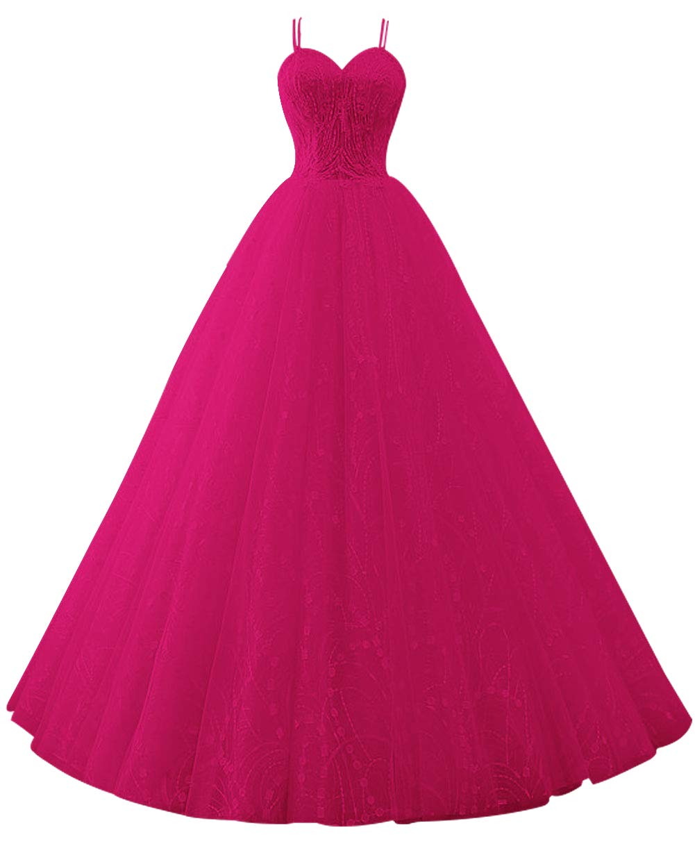Elegant Long Prom Dresses for Women - Formal Evening Gowns with Tulle & Beading - Perfect for Quinceanera, Homecoming, Wedding & Special Occasions