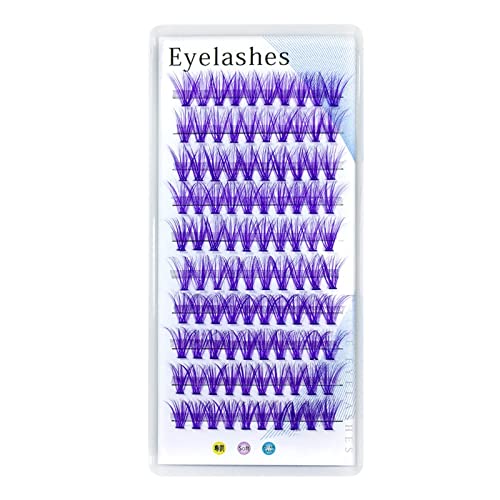 Natural Wispy Mixed Length Colored Eyelash Clusters - Soft Curly False Eyelashes in Pink & Blue | Magnetic Lashes for Dramatic Eye Makeup & Cosplay Looks