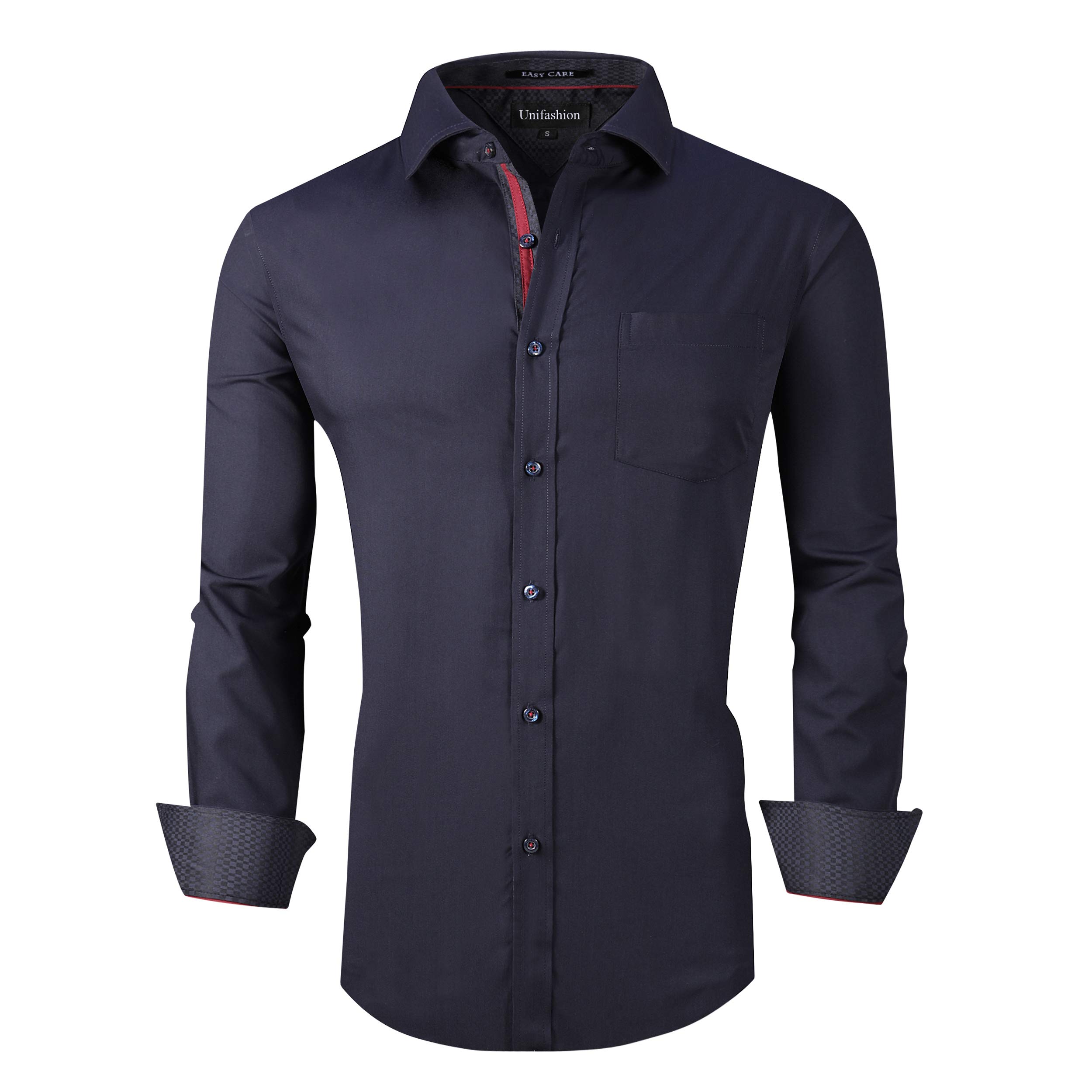 Men's Non-Iron Printed Dress Shirts - Long Sleeve Regular Fit Fashion Shirt for Office, Business & Formal Occasions