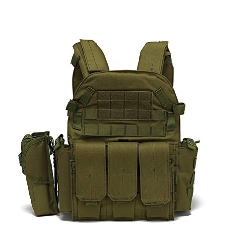Tactical Vest for Hunting & Outdoor Sports - Military Grade Protective Gear (Green) - Ideal for Hunting, Airsoft, Hiking & Tactical Training