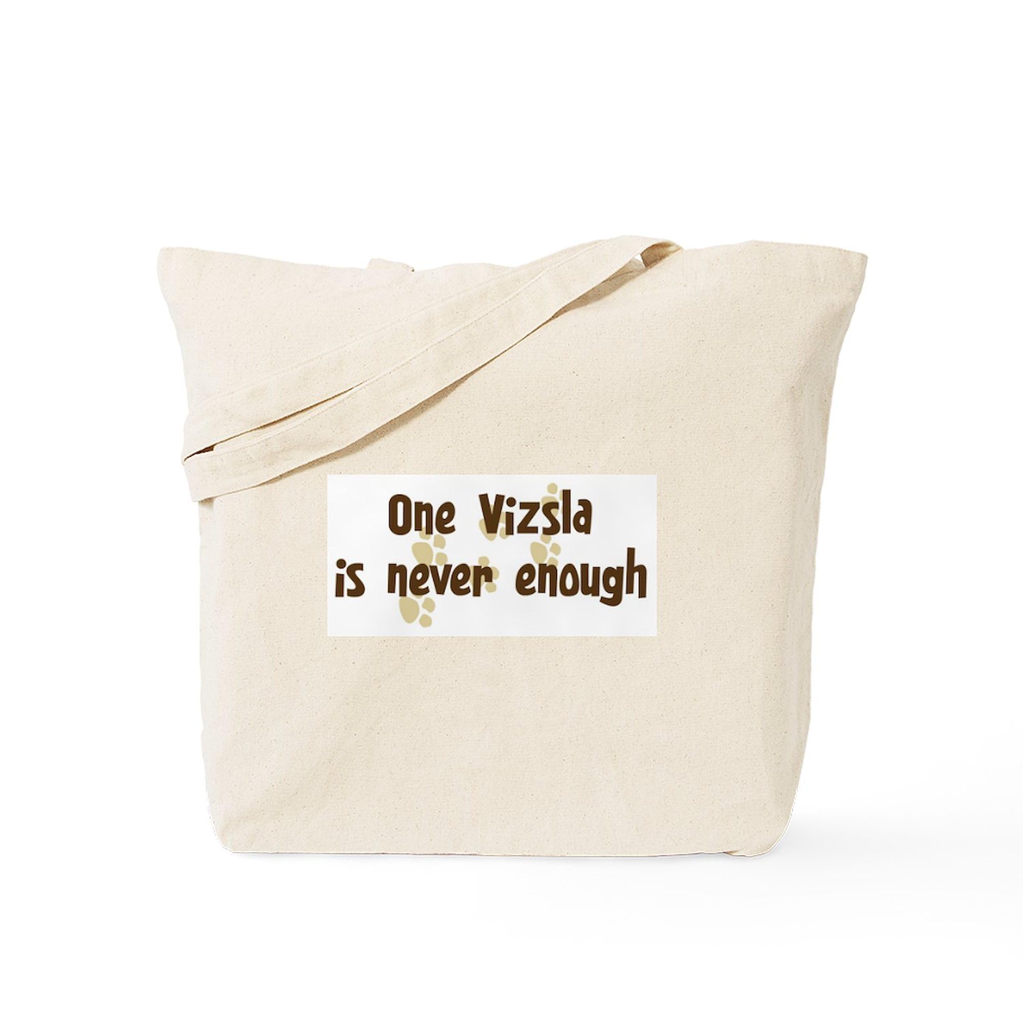 Vizsla Tote Bag - Natural Canvas Reusable Shopping Bag with 'Never Enough' Print | Eco-Friendly Grocery Tote for Dog Lovers, Beach Trips & Farmers Market | CafePress