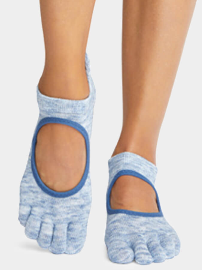ToeSox Full Toe Bellarina Women's Non-Slip Yoga Grip Socks for Barre, Pilates & Dance - Breathable & Comfortable Workout Socks for Studio & Home Exercise