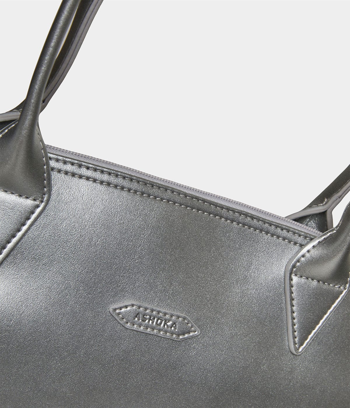 Jolly Apple Skin Vegan Leather Tote Bag - Silver | Eco-Friendly Fashion Accessory for Work, Travel & Everyday Use