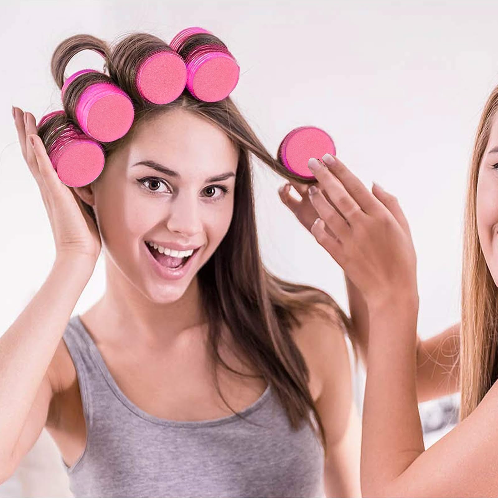 Uonlytech 8pcs Self-Grip Foam Hair Rollers Set for Women & Girls - Soft Sponge Curlers for Bangs & Styling - Perfect for Home, Salon & Party Hairstyles
