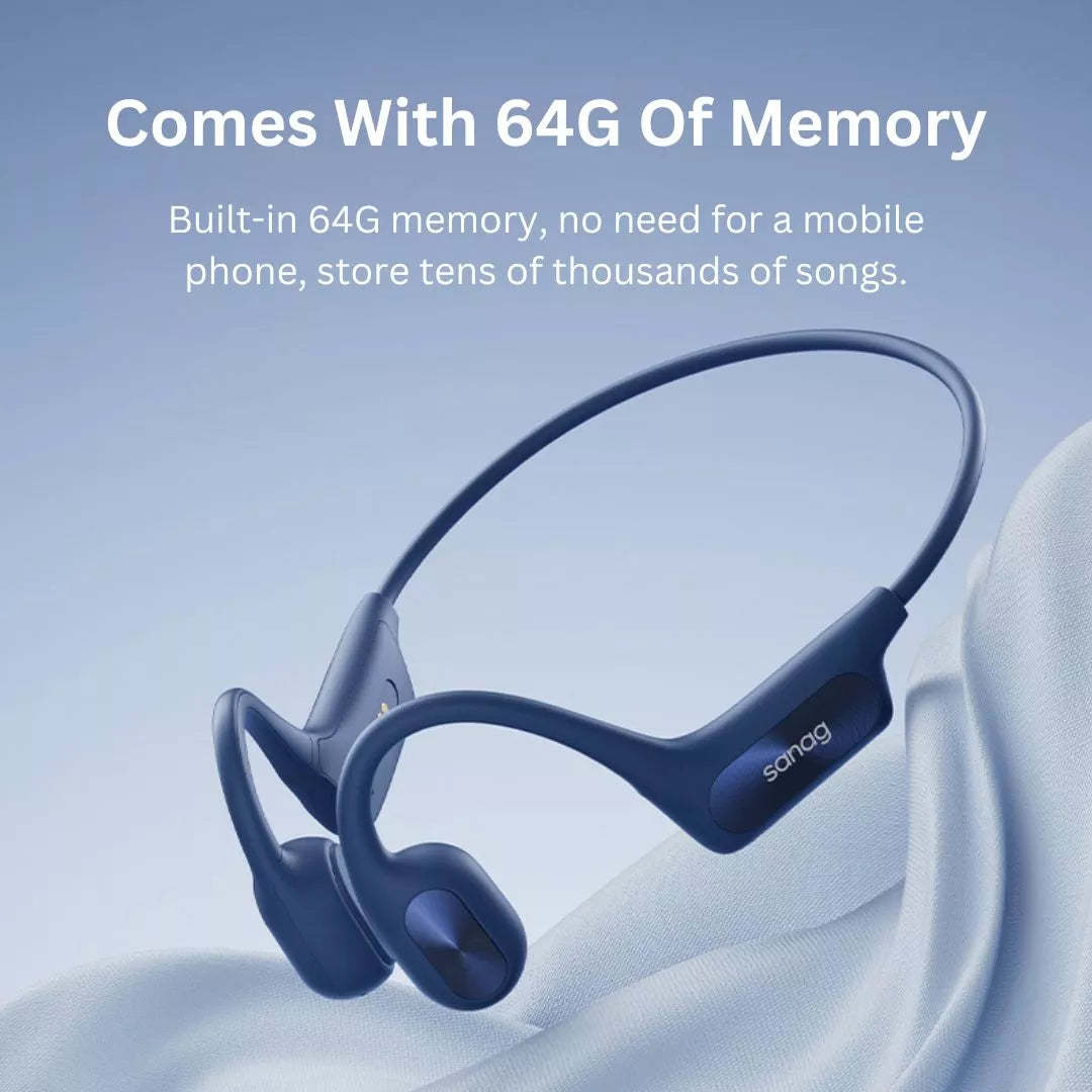 Sanag B51S Pro RunBeat 1st Gen Open Ear Bone Conduction Headphones - Wireless Bluetooth Sport Headset for Running, Cycling & Outdoor Activities